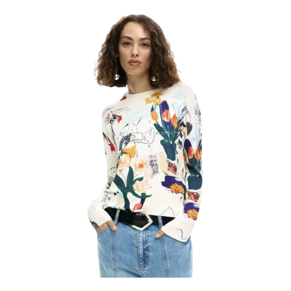 Desigual Jers Nantes Lacroix - Female - Sweatshirts - White - Xl - Sweatshirts & Hoodies