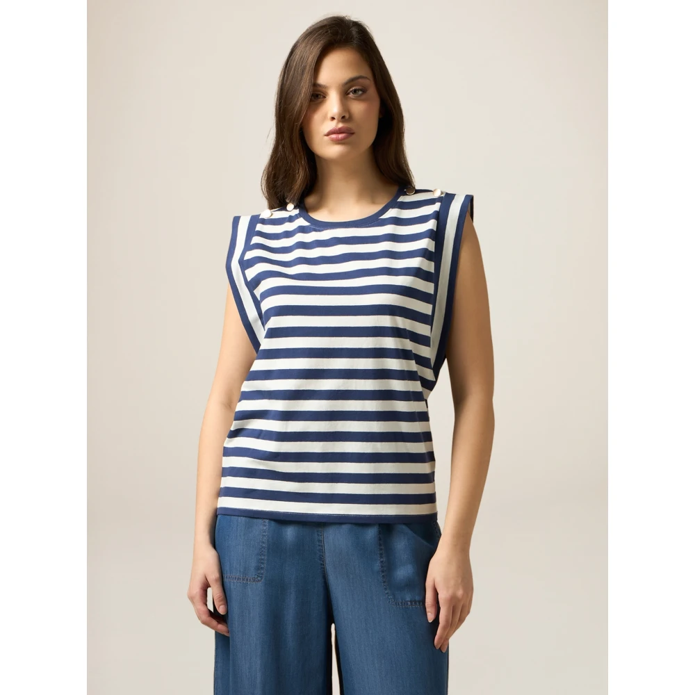 Oltre Gestreept T-shirt Multicolor Dames