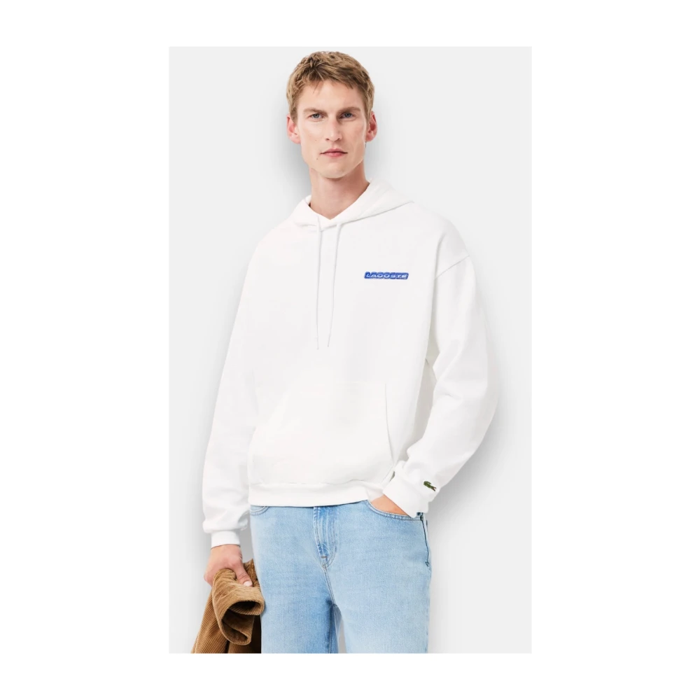 Lacoste Bloemenprint Hoodie Loose Fit White Heren