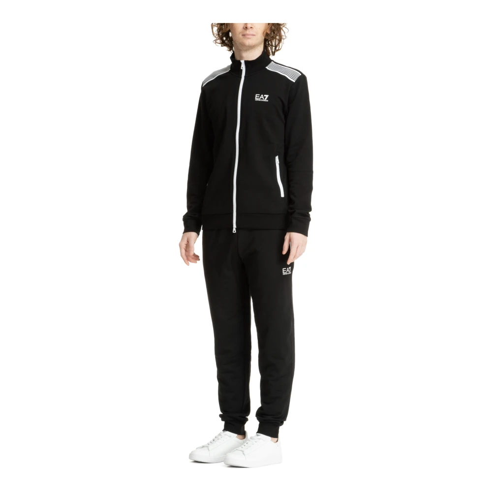 Emporio Armani EA7 Effen Tracksuit met Koord en Rits Black Heren