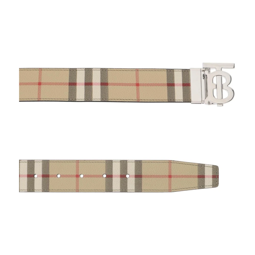 Burberry Omkeerbare Riem met ruitpatroon Beige Heren