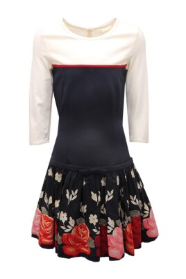 kids-dress-blue-white-floral-embroidered-skirt