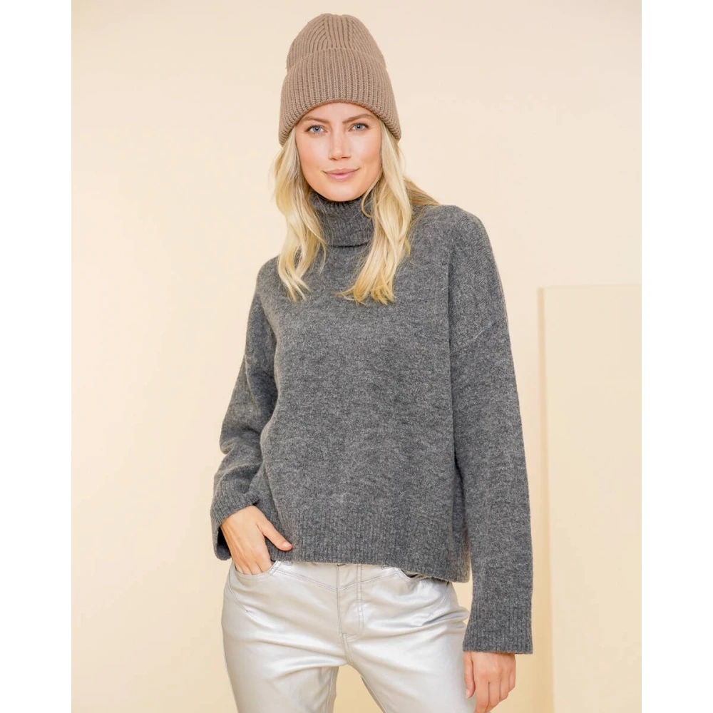 Geisha Stijlvolle Rollneck Pullover Gray Dames