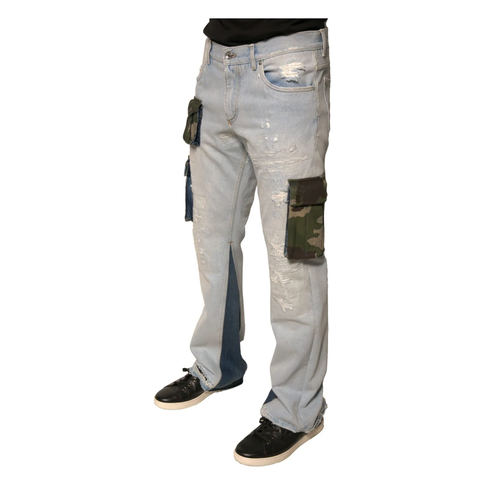 Dolce & Gabbana Cargo Denim Jeans met ritssluiting Blue Heren