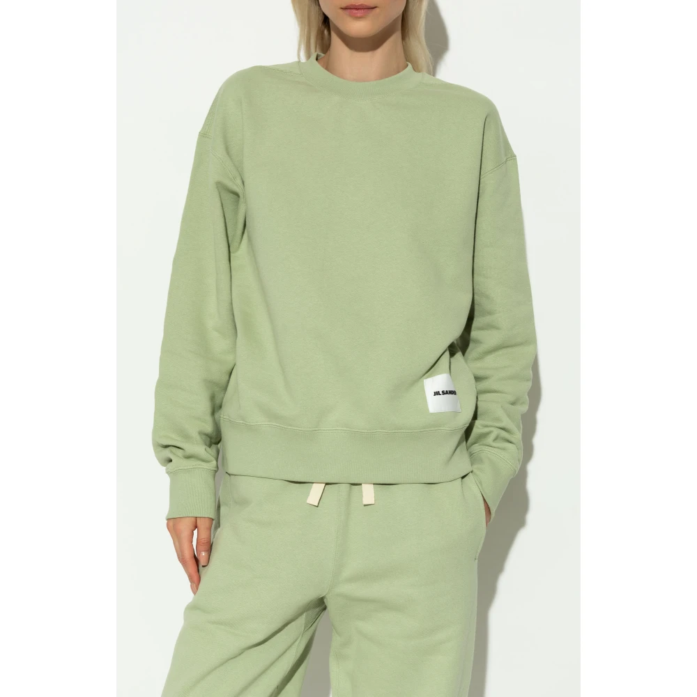 Jil Sander Sweatshirt met logo Green Dames