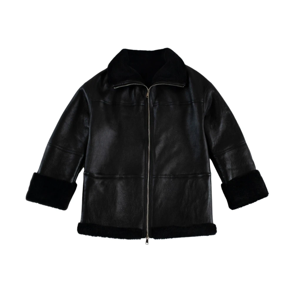 Just Things we Like Eiko Lambskin Shearling Jacket Black, Dam