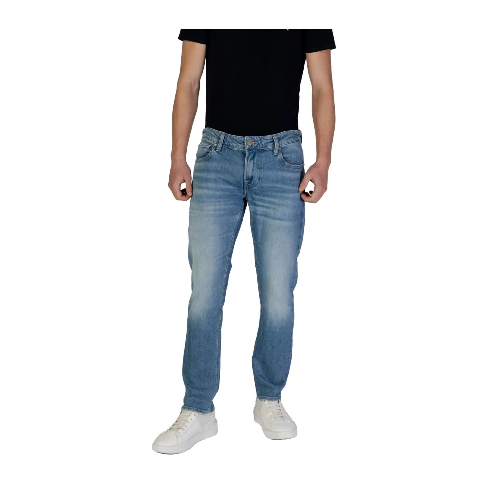 Guess Men's Blue Slim Fit Jeans, W34 L32, Zipper Jeans For