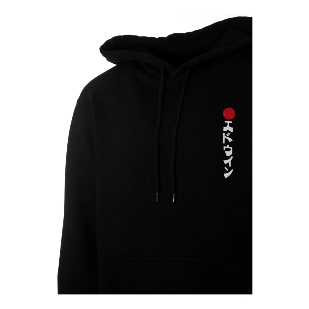 Edwin Hoodie met capuchon en trekkoord Black Heren