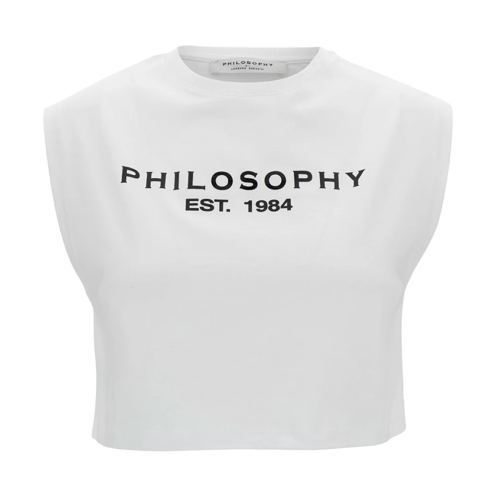 Philosophy di Lorenzo Serafini Logo Print Wit T-shirt en Polo White Dames