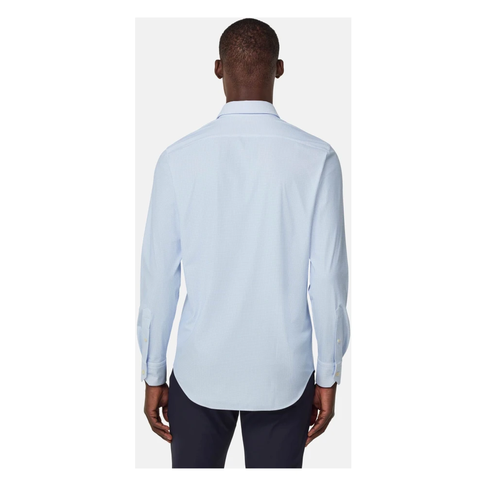 Boggi Milano B Tech Slim Fit Stretch Nylon Overhemd Blue Heren
