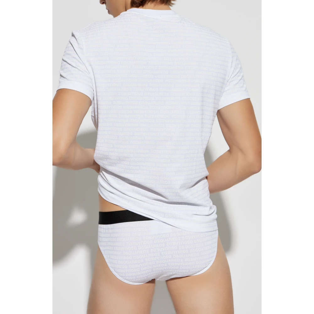 Dsquared2 Set: slip en t-shirt met logo White Heren