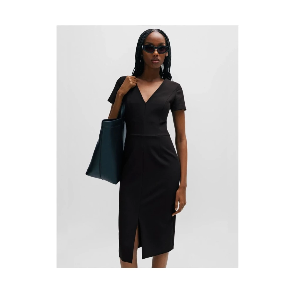 Hugo Boss Elegante Jurk Black Dames