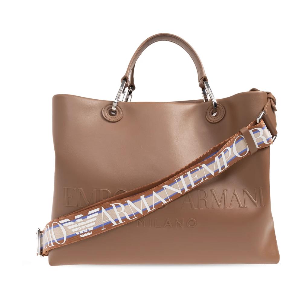 Emporio Armani Shopper tas met logo Brown Dames
