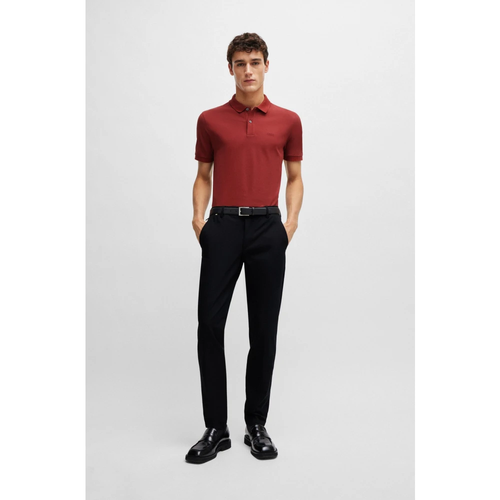 Boss Pique Polo Shirt Brown Heren