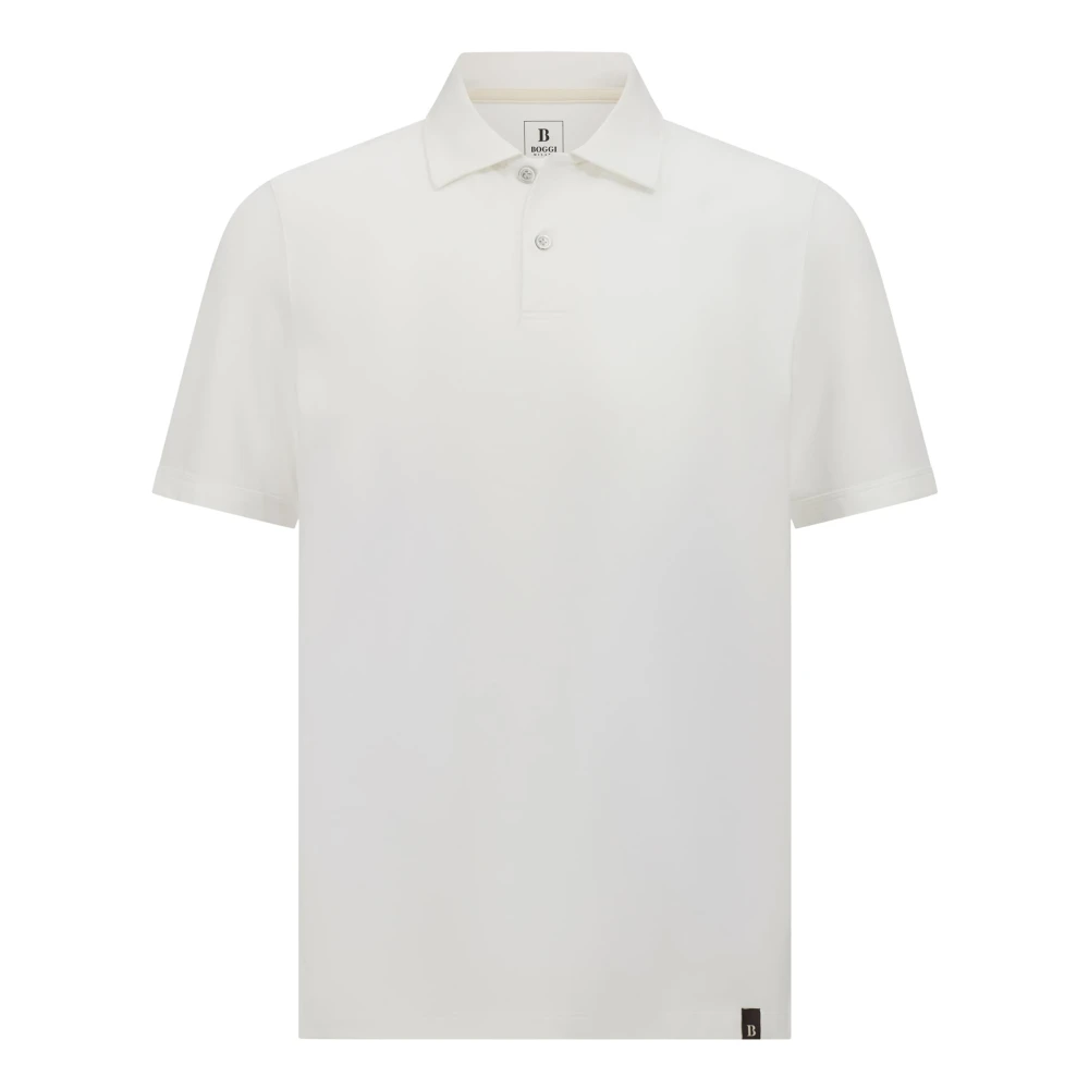 Boggi Milano Hoogwaardig Piqué Polo Shirt White Heren
