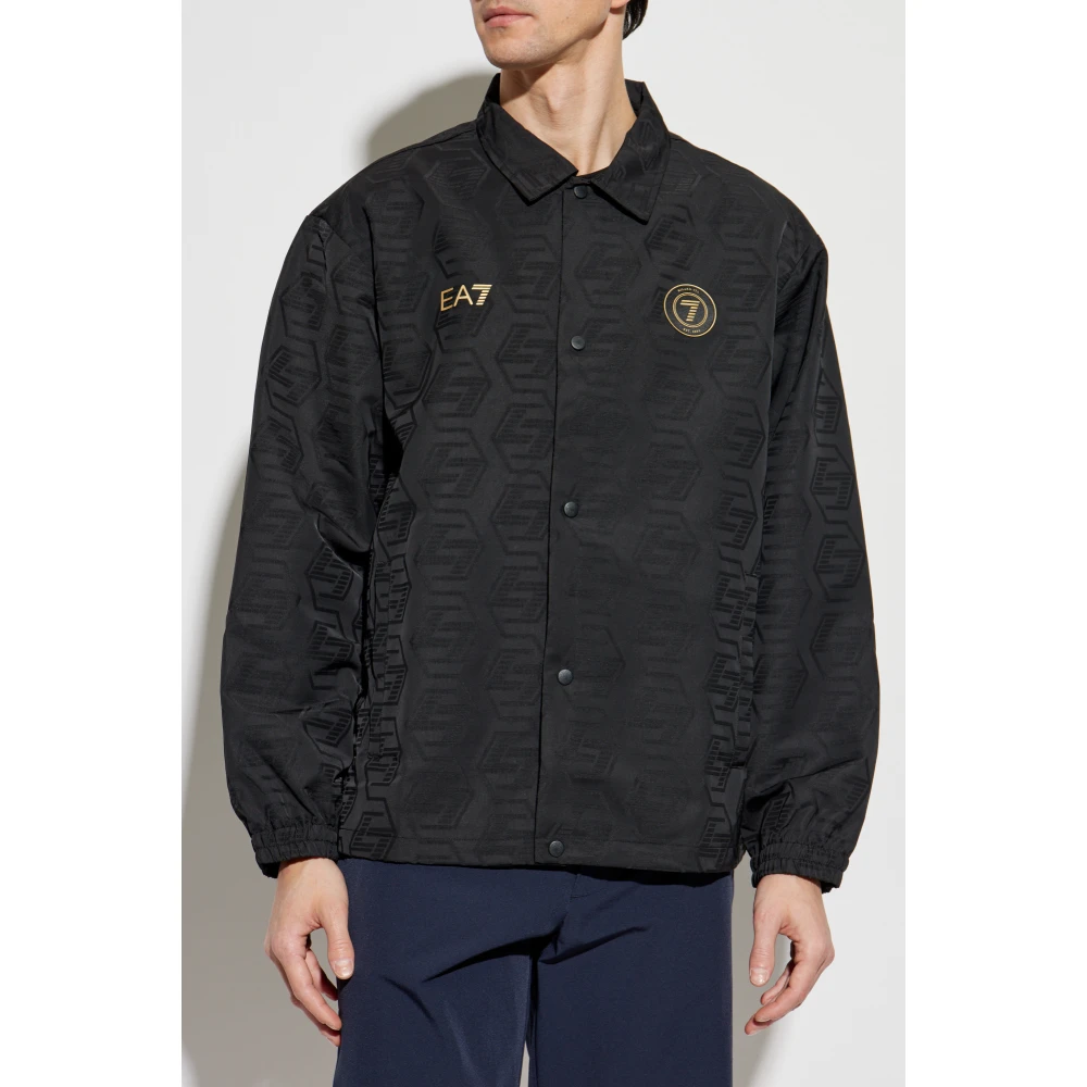Emporio Armani EA7 Jas met logopatch Black Heren