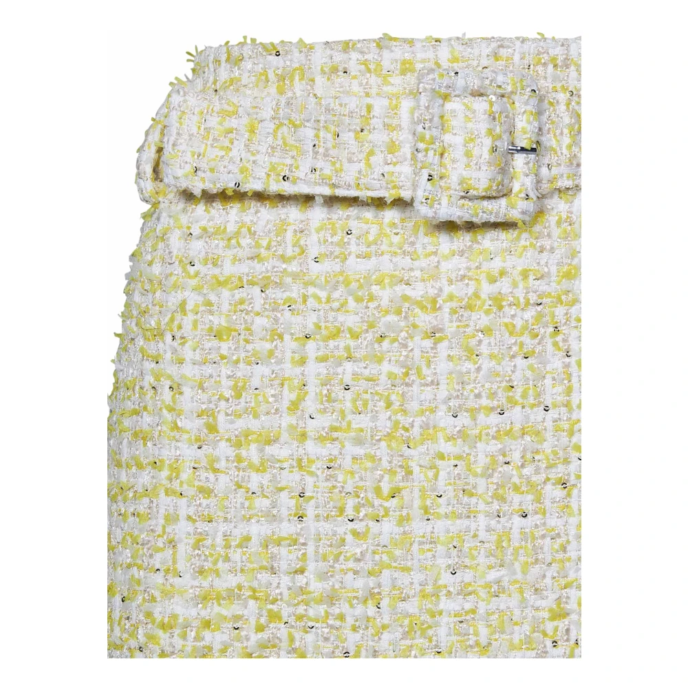 Rotate Birger Christensen Gele Bouclé Tweed Pencil Rok Yellow Dames