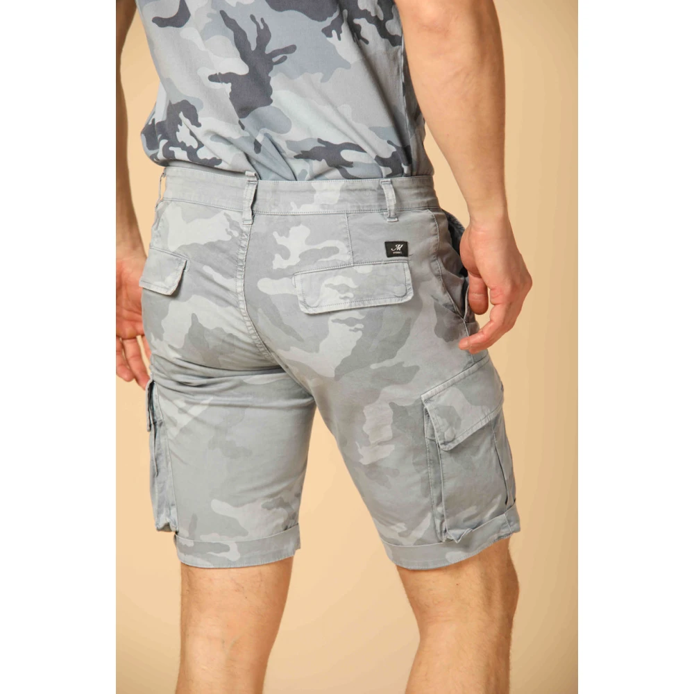 Mason's Camouflage Cargo Bermuda Shorts Blue Heren