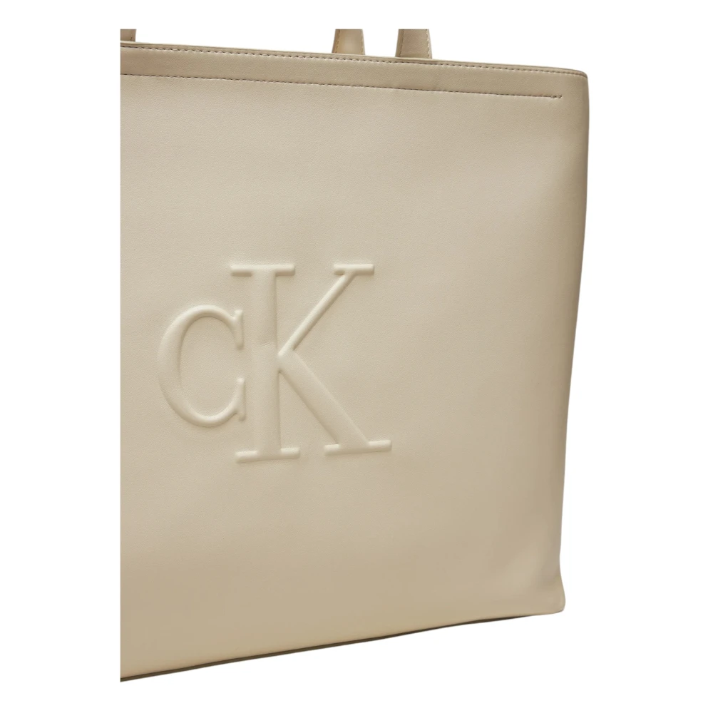 Calvin Klein Elegante Slimme Tote Tas Beige Dames