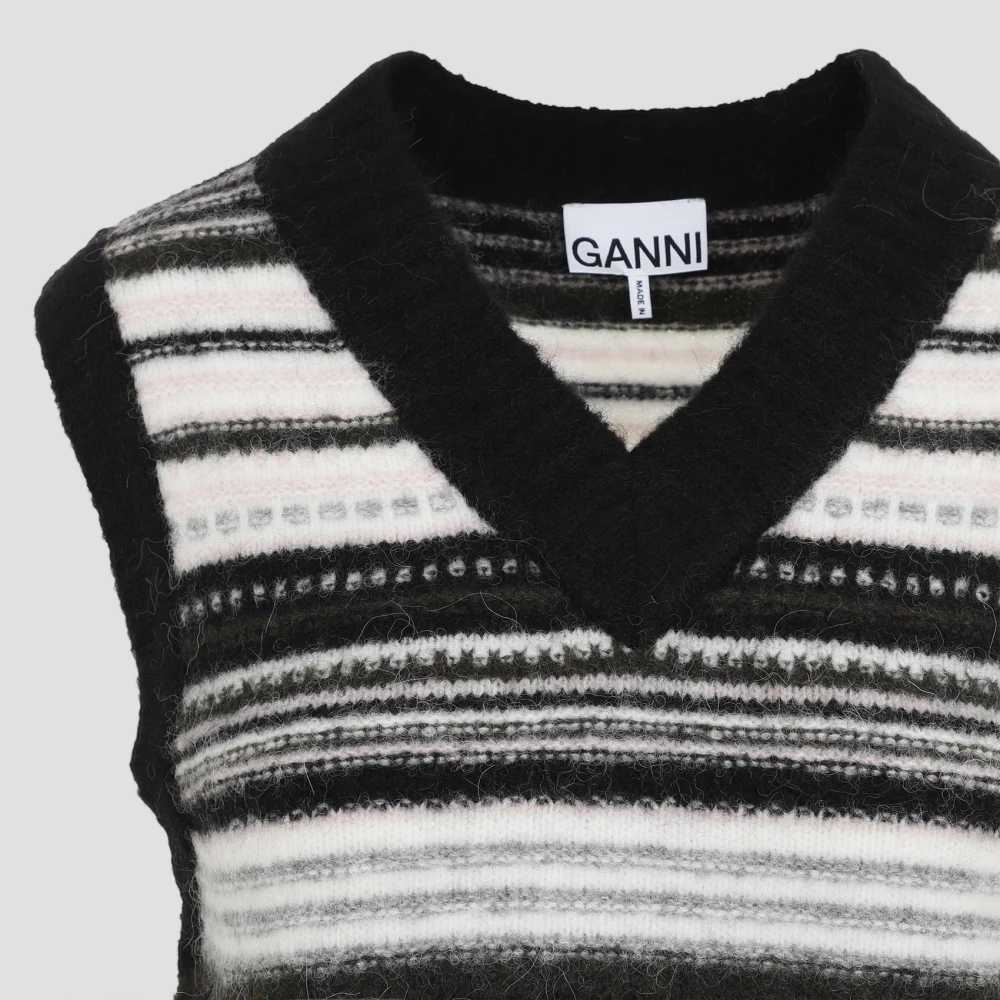 Ganni Zwarte Sweater Aw24 Dameskleding Multicolor Dames