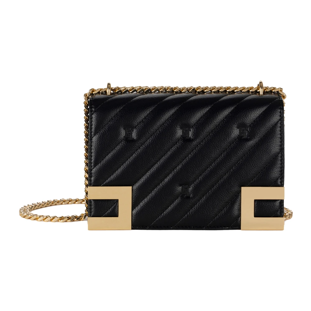 Elisabetta Franchi Gewatteerde Schoudertas Zwart Black Dames