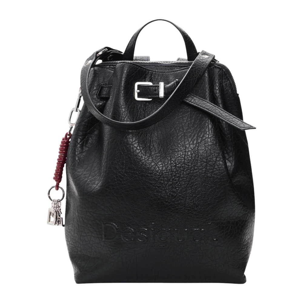 Desigual Vrouw Zwart Tassen Dames, One Size, Leer, Back_half Logo Luena Nf B