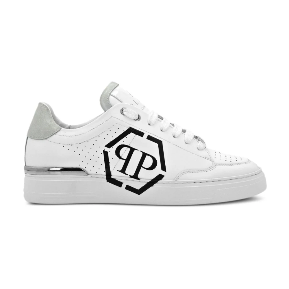 Philipp Plein Vit Svart Lo Top Sneakers White, Herr