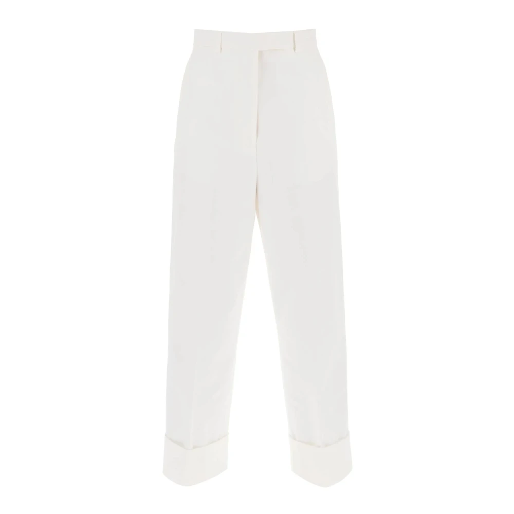 Thom Browne Kort Wide Leg Jeans White, Dam