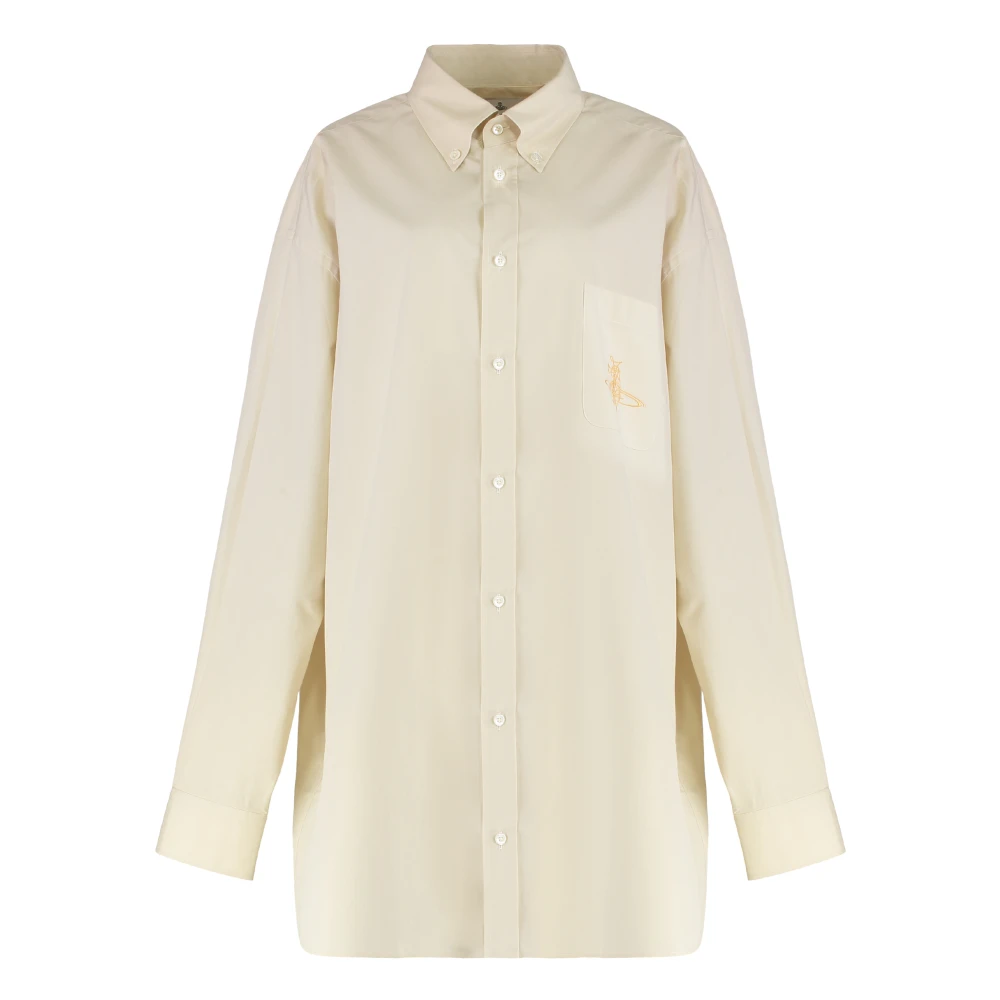 Vivienne Westwood Women's Beige Shirts, Xs, Oversized Cotton Shirt