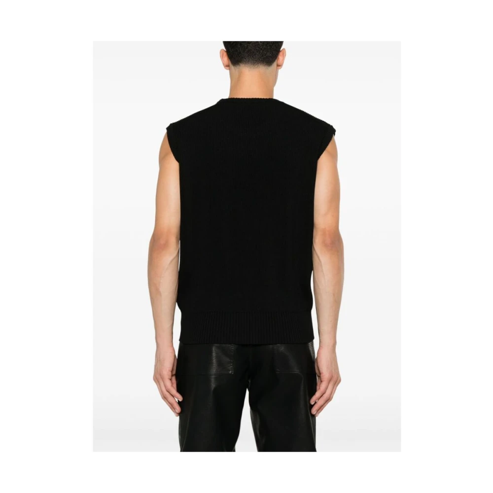 Coperni Zwarte Gebreide Mouwloze Trui met Logo Black Heren