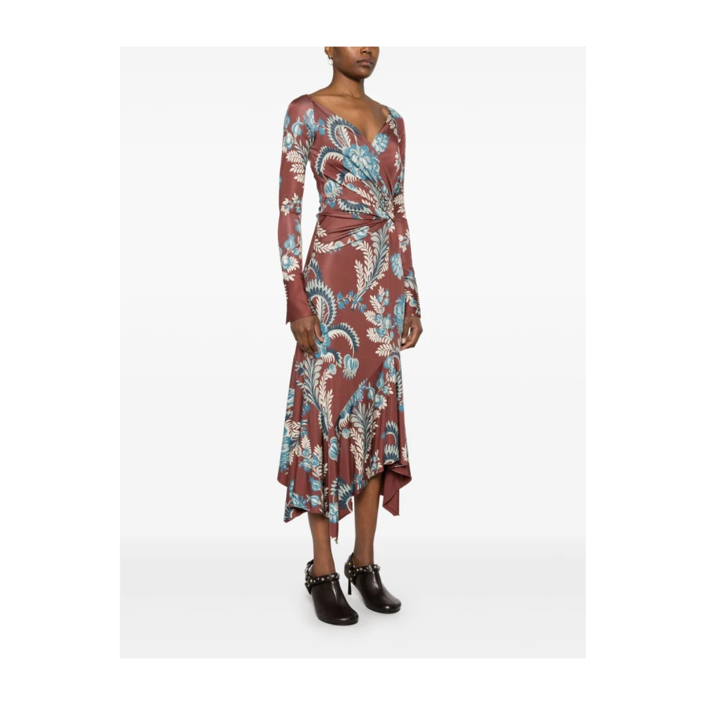 ETRO Bloemenblad Print Jurk Multicolor Dames