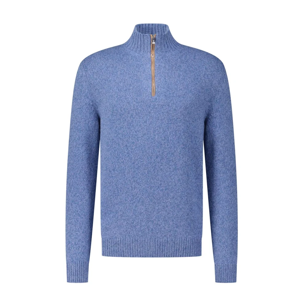 Fedeli Kasjmier Rits Hals Trui Blue Heren