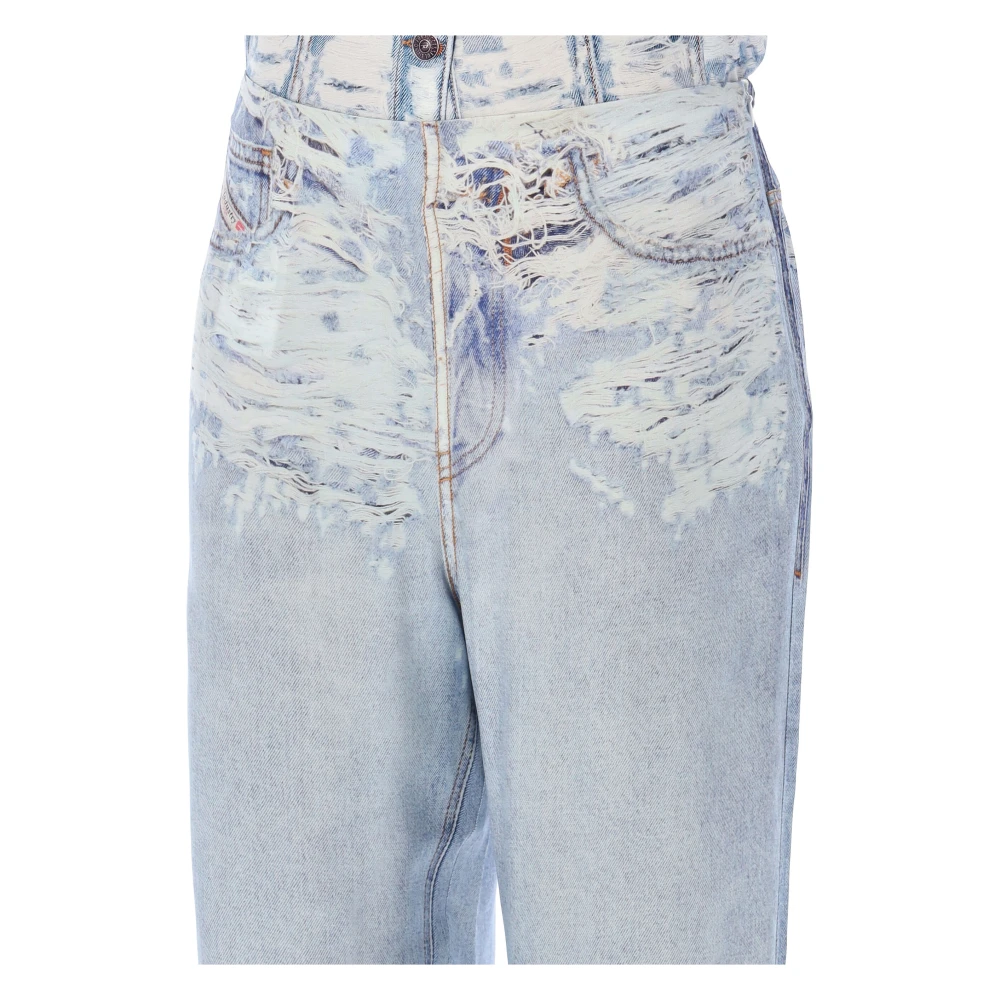 Diesel Blauwe Denim Stretch Broek Blue Dames