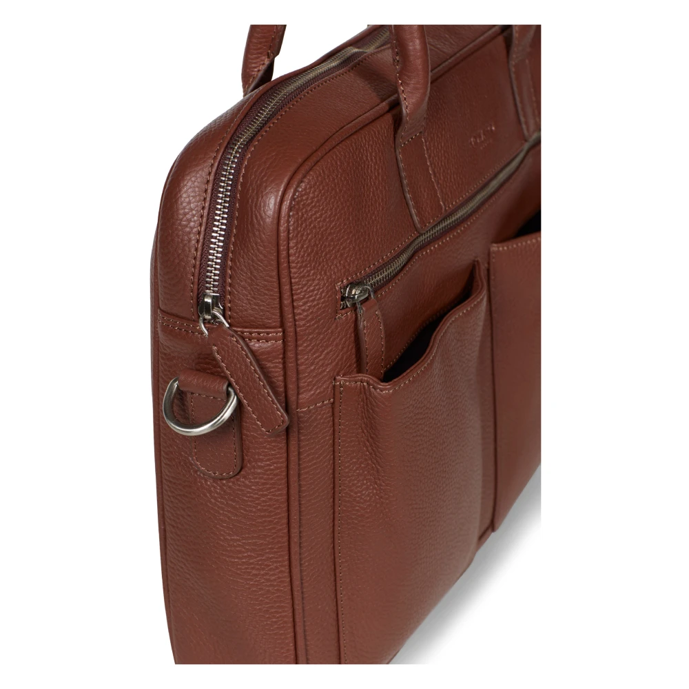Howard London Zwarte leren laptoptas voor zakelijk gebruik Brown Heren
