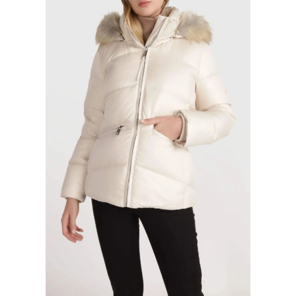 Calvin Klein Essential Real Down Jack Vrouwen Beige Dames