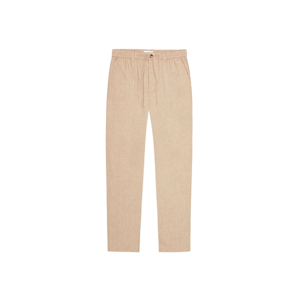 Les Deux Men's Beige Como Tapered Slub Trousers - Straight Trousers - W32 - Trousers