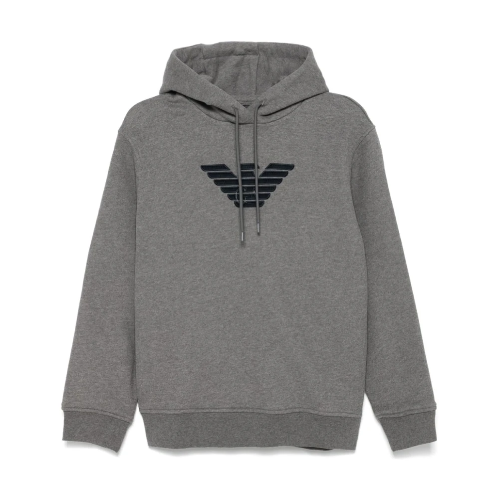 Emporio Armani Grijze Sweater met Trekkoord Capuchon Gray Heren