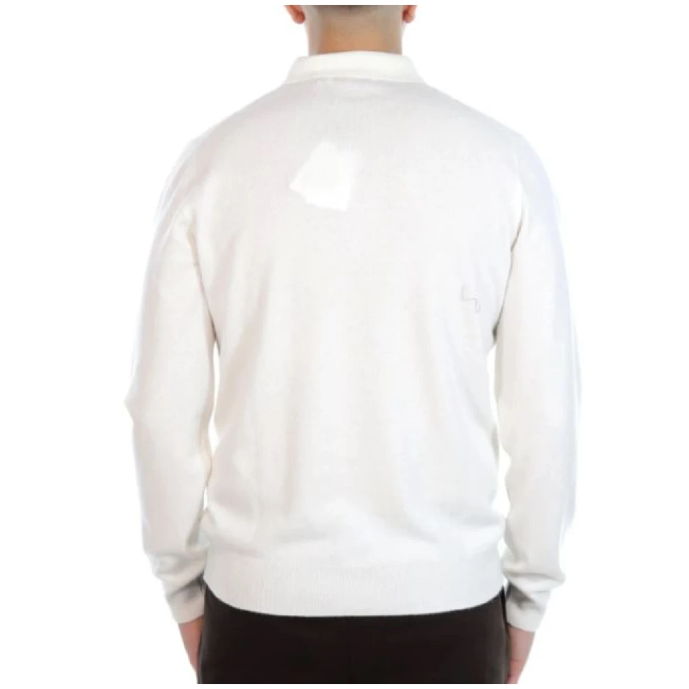 Gran Sasso Wol Kasjmier Polo Shirt Wit White Heren