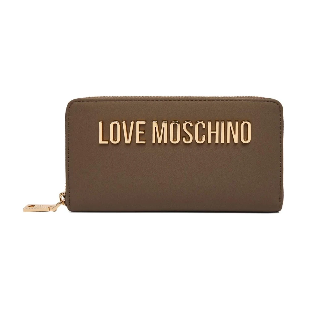 Love Moschino Women's Brown Wallets & Cardholders, One Size, Synthetic Material Zip Wallet With Multiple Compartments