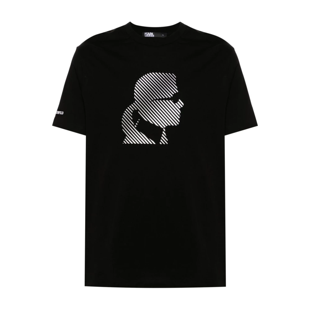 Karl Lagerfeld Zwart Logo Print Crew Neck T-shirt Black Heren
