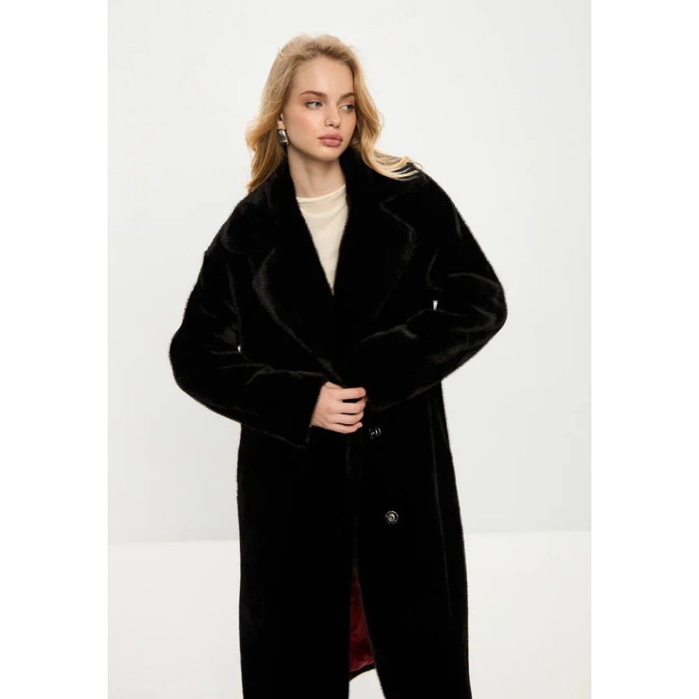 Cesare Gaspari Luxe Nep Bontjas Freya Zwart Black Dames