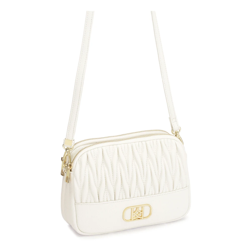 Kazar Kleine leren handtas met ruim interieur White Dames