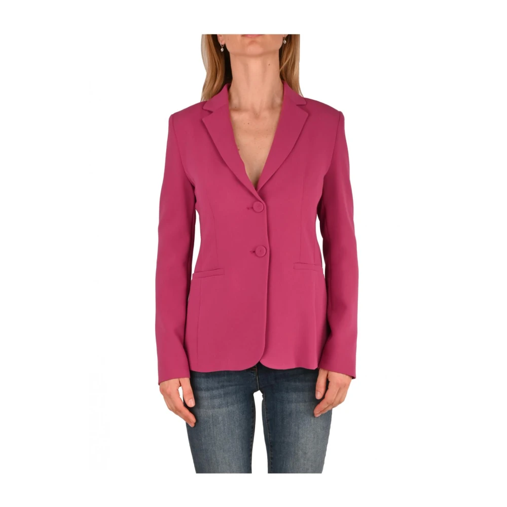 Pennyblack Formele Crepe Jas met Smalle Revers Pink Dames