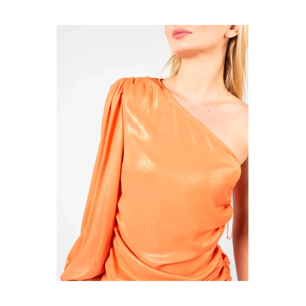 pinko Gelamineerde Oranje Blouse T-shirt Top Orange Dames