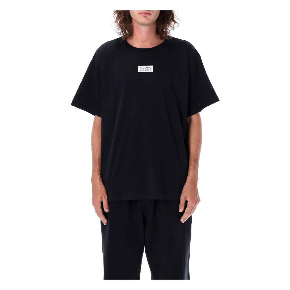 MM6 Maison Margiela Zwart Tag T-Shirt Herenmode Black Heren