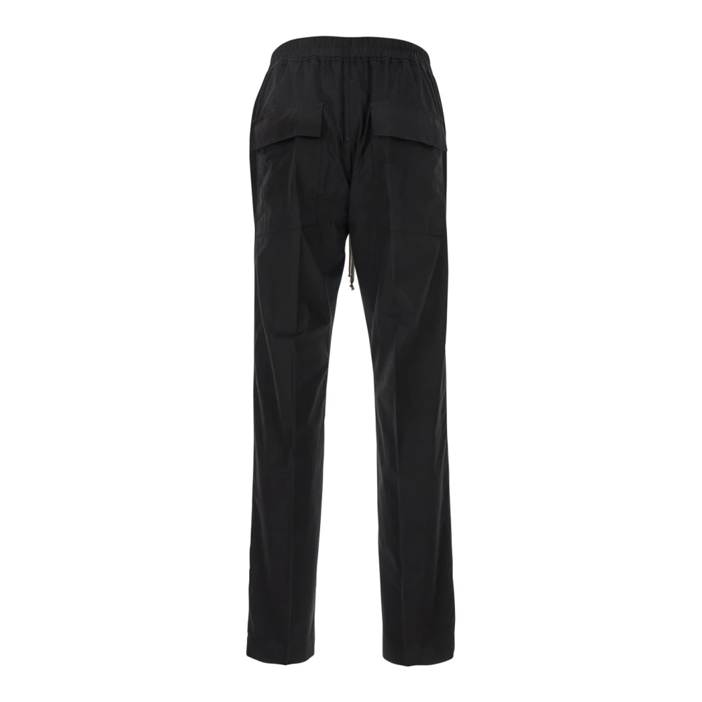 Rick Owens Zwarte Broek met Oversized Koord in Wol Black Heren