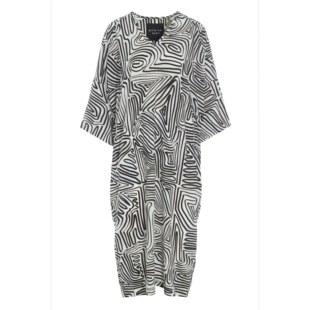 Bitte Kai Rand Haru Jurk met Beetle Tracks Print Black Dames