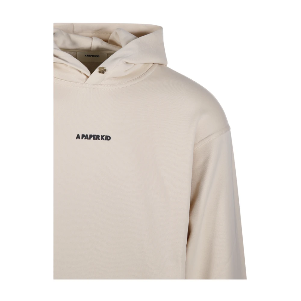 A Paper Kid Zand Hoodie Sweatshirt Beige Heren