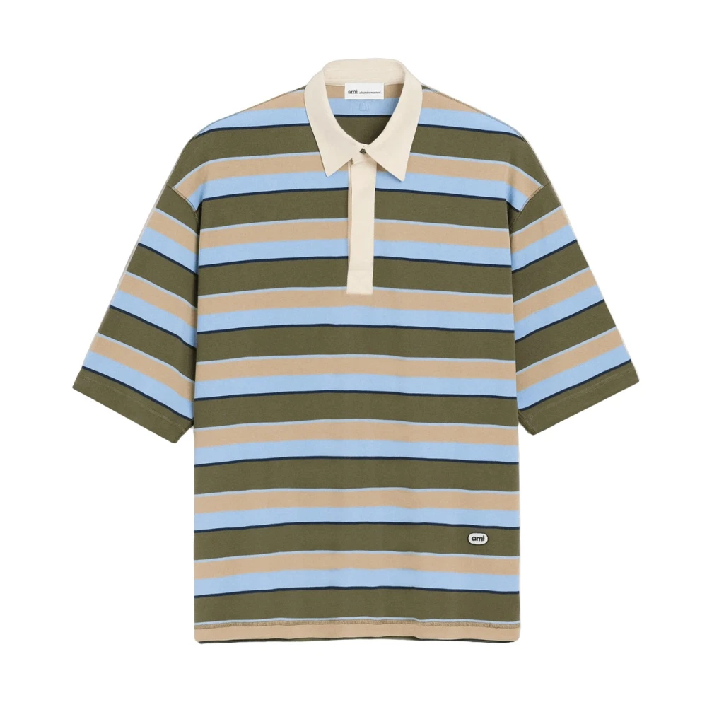 Ami Paris Men's Multicolor Polo Shirts, S, Polo Oversized