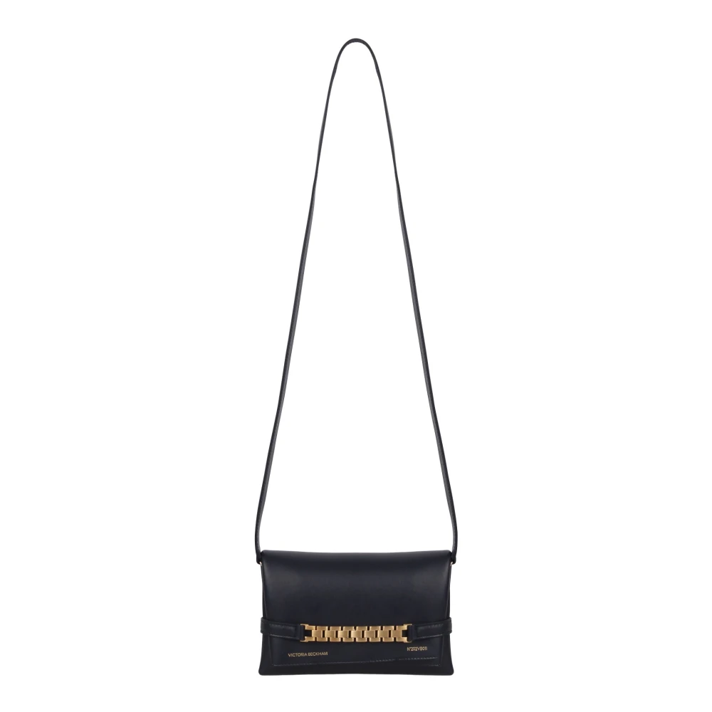 Victoria Beckham Ketting Clutch Tas met Logo Stempel Blue Dames